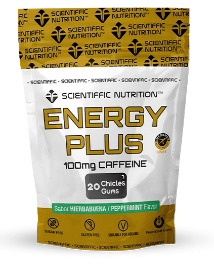 Chicle de cafeína 50mg - energía rápida sin azúcar para deportistas